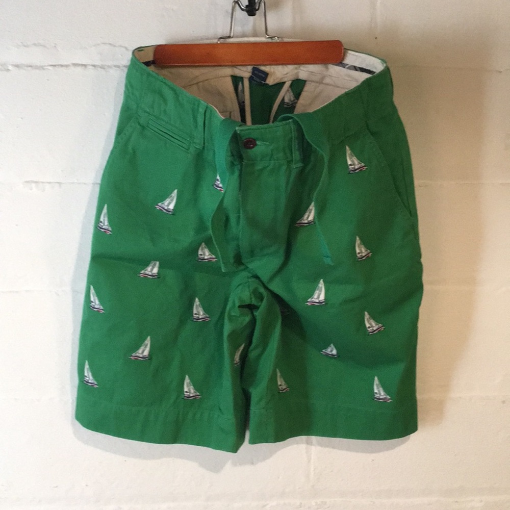 Polo Ralph Lauren Green Shorts  w/ sailboat stitch